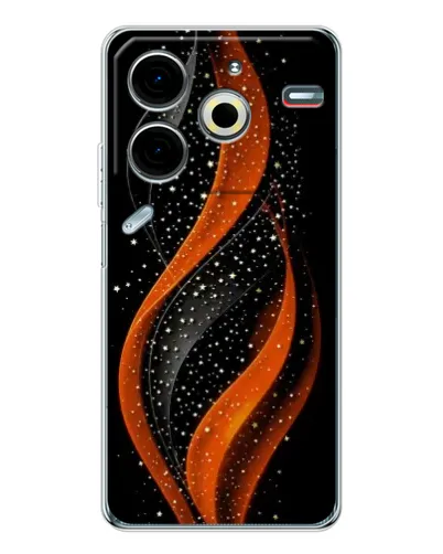 Чехол для TECNO Pova 7 Pro с картинкой «Огненная звездная волна»