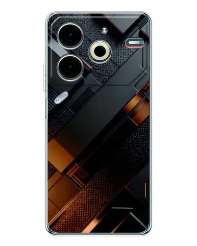 Чехол для TECNO Pova 7 Pro с картинкой «Черные геометрические блоки»