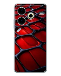 Чехол для TECNO Pova 7 Pro с картинкой «Красная глянцевая сетка»