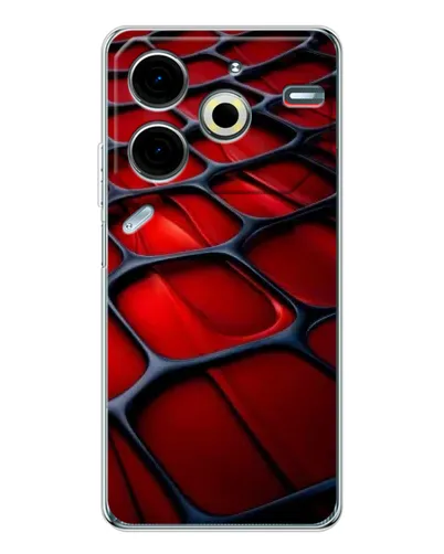 Чехол для TECNO Pova 7 Pro с картинкой «Красная глянцевая сетка»