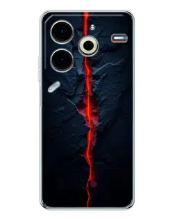 Чехол для TECNO Pova 7 Pro с картинкой «Kрасная лавовая трещина»