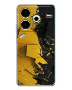 Чехол для TECNO Pova 7 Pro с картинкой «Золотые осколки геометрии»