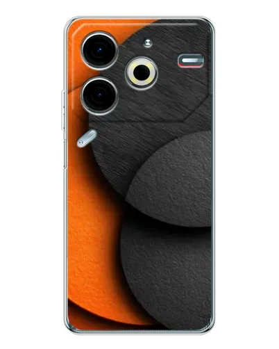 Чехол для TECNO Pova 7 Pro с картинкой «Геометрия оранжевых кругов»