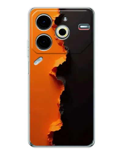 Чехол для TECNO Pova 7 Pro с картинкой «Оранжевый разлом»
