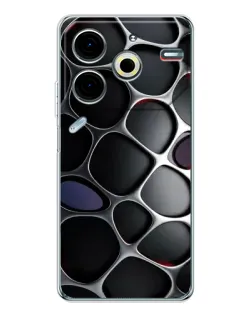 Чехол для TECNO Pova 7 Pro с картинкой «Объемная темная решетка»