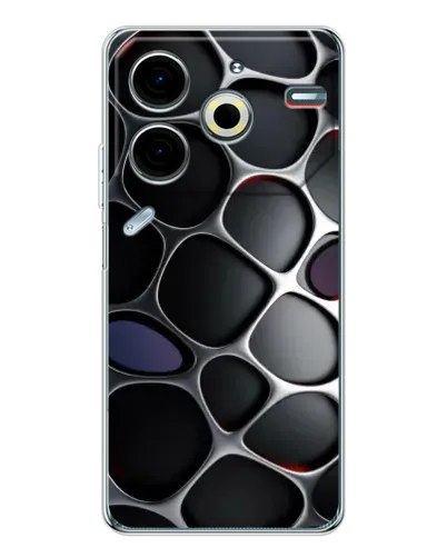 Чехол для TECNO Pova 7 Pro с картинкой «Объемная темная решетка»