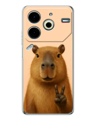 Чехол для TECNO Pova 7 Pro с картинкой «Капибара виктория» Чехол для TECNO Pova 7 Pro с картинкой «Капибара виктория»
