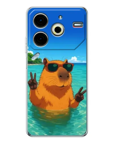 Чехол для TECNO Pova 7 Pro с картинкой «Морская капибара» Чехол для TECNO Pova 7 Pro с картинкой «Морская капибара»