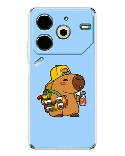 Чехол для TECNO Pova 7 Pro с картинкой «Капибара на скейте» Чехол для TECNO Pova 7 Pro с картинкой «Капибара на скейте»