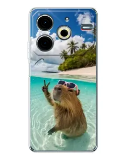 Чохол для TECNO Pova 7 Pro з картинкою «Капібара на морі» Чохол для TECNO Pova 7 Pro з картинкою «Капібара на морі»