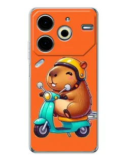 Чохол для TECNO Pova 7 Pro з картинкою «Капібара на скутері» Чохол для TECNO Pova 7 Pro з картинкою «Капібара на скутері»
