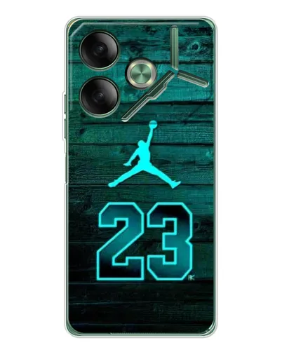 Чехол для TECNO Pova 7 Ultra с картинкой «Jordan Cyan 23»
