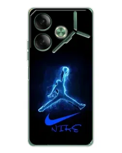 Чехол для TECNO Pova 7 Ultra с картинкой «Jordan Neon Blue» Чехол для TECNO Pova 7 Ultra с картинкой «Jordan Neon Blue»