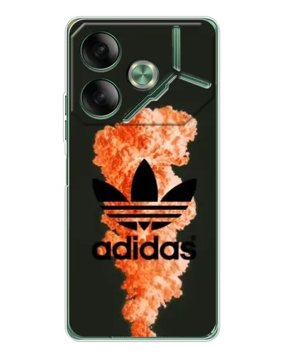 Чехол для TECNO Pova 7 Ultra с картинкой «Оранжевый дым Adidas»