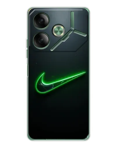 Чехол для TECNO Pova 7 Ultra с картинкой «Неоновый контур Nike»