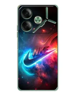 Чехол для TECNO Pova 7 Ultra с картинкой «Огненный логотип Nike»