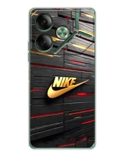 Чехол для TECNO Pova 7 Ultra с картинкой «Золотой Nike на металле»
