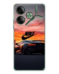 Чехол для TECNO Pova 7 Ultra с картинкой «Nike и суперкар»