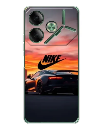 Чехол для TECNO Pova 7 Ultra с картинкой «Nike и суперкар»