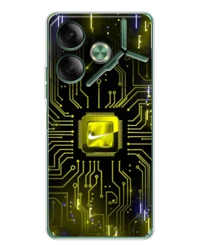 Чехол для TECNO Pova 7 Ultra с картинкой «Nike — золотая искра»