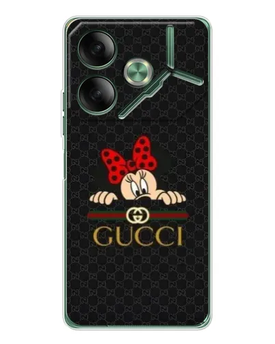 Чехол для TECNO Pova 7 Ultra с картинкой «Минни Маус Gucci — черный»