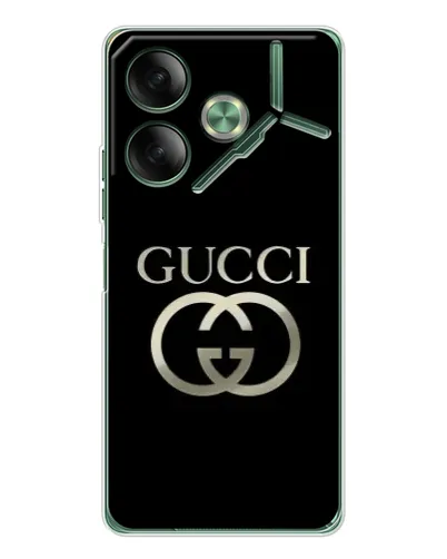 Чехол для TECNO Pova 7 Ultra с картинкой «Gucci — золото на черном» Чехол для TECNO Pova 7 Ultra с картинкой «Gucci — золото на черном»