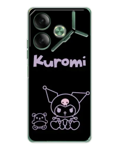 Чехол для TECNO Pova 7 Ultra с картинкой «Kuromi — черный минимализм» Чехол для TECNO Pova 7 Ultra с картинкой «Kuromi — черный минимализм»