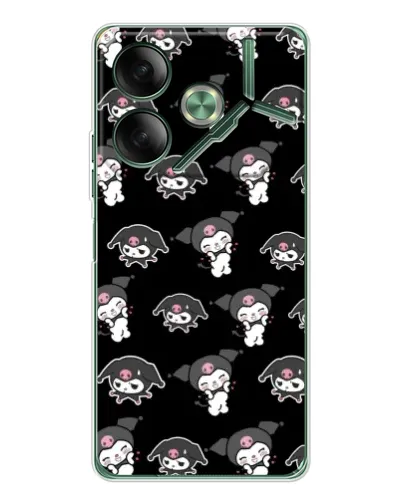 Чехол для TECNO Pova 7 Ultra с картинкой «Черный паттерн Kuromi» Чехол для TECNO Pova 7 Ultra с картинкой «Черный паттерн Kuromi»