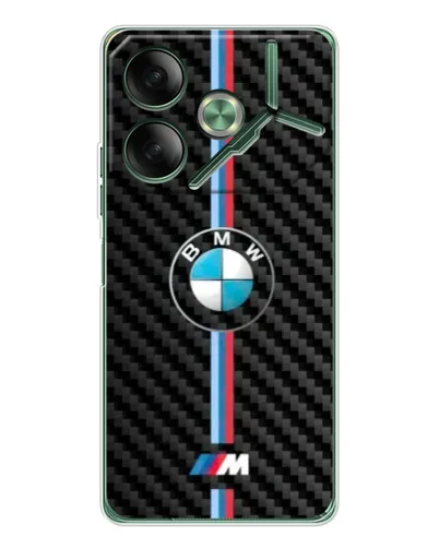 Чехол для TECNO Pova 7 Ultra с картинкой «Эмблема BMW и карбон»