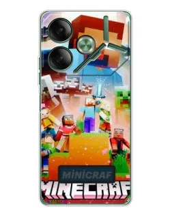 Чехол для TECNO Pova 7 Ultra с картинкой «Minecraft герои игры»