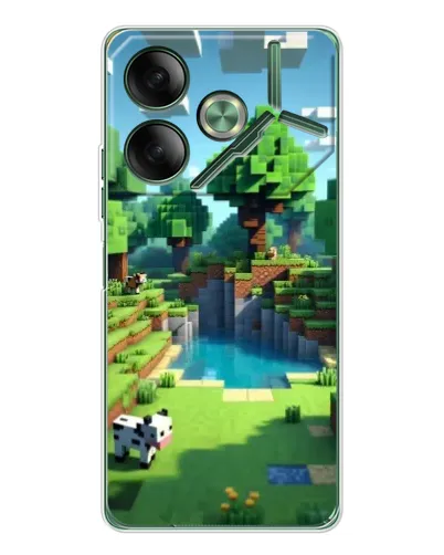 Чехол для TECNO Pova 7 Ultra с картинкой «Minecraft летний день»