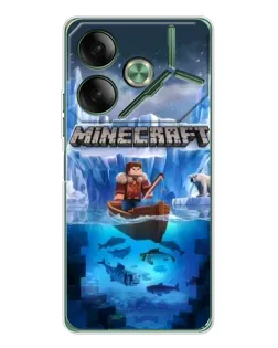 Чехол для TECNO Pova 7 Ultra с картинкой «Minecraft ледяной мир»