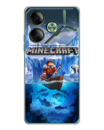 Чехол для TECNO Pova 7 Ultra с картинкой «Minecraft ледяной мир»