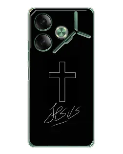 Чехол для TECNO Pova 7 Ultra с картинкой «Графический крест Jesus»