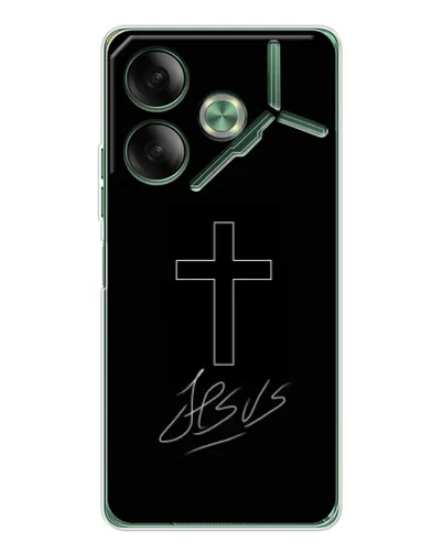 Чехол для TECNO Pova 7 Ultra с картинкой «Графический крест Jesus» Чехол для TECNO Pova 7 Ultra с картинкой «Графический крест Jesus»