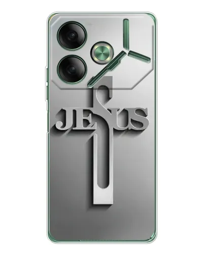 Чехол для TECNO Pova 7 Ultra с картинкой «Металлический крест Jesus» Чехол для TECNO Pova 7 Ultra с картинкой «Металлический крест Jesus»