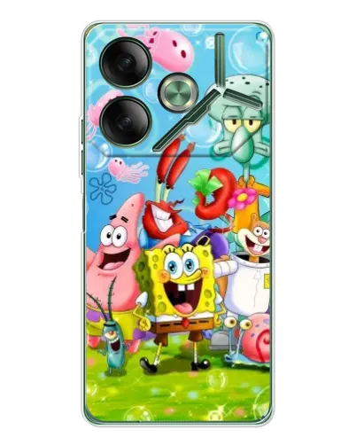 Чехол для TECNO Pova 7 Ultra с картинкой «Губка Боб и друзья» Чехол для TECNO Pova 7 Ultra с картинкой «Губка Боб и друзья»