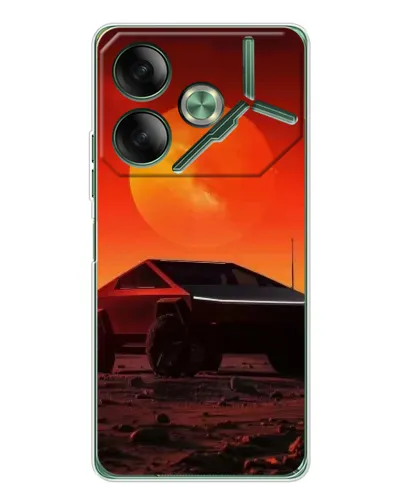 Чехол для TECNO Pova 7 Ultra с картинкой «Cybertruck на Марсе»