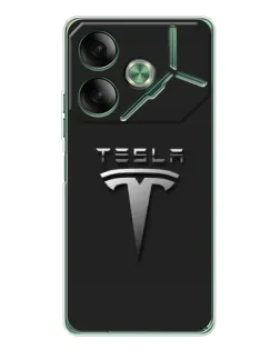 Чехол для TECNO Pova 7 Ultra с картинкой «Стальной логотип Tesla» Чехол для TECNO Pova 7 Ultra с картинкой «Стальной логотип Tesla»