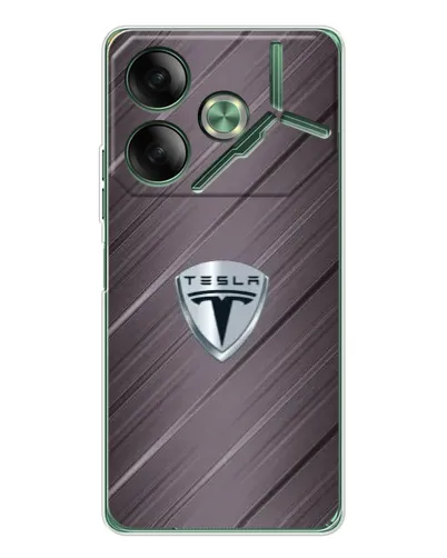 Чехол для TECNO Pova 7 Ultra с картинкой «Металлическая текстура Tesla»
