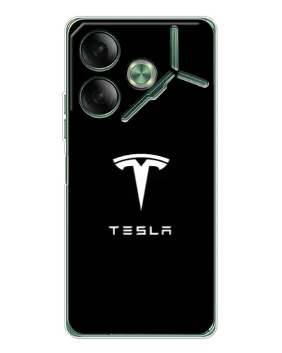 Чехол для TECNO Pova 7 Ultra с картинкой «Tesla White Logo»