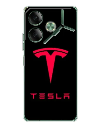 Чехол для TECNO Pova 7 Ultra с картинкой «Tesla Red Logo»