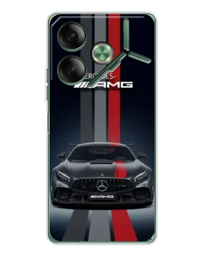 Чехол для TECNO Pova 7 Ultra с картинкой «Mercedes — белый карбон»