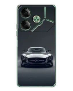 Чехол для TECNO Pova 7 Ultra с картинкой «Mercedes на черном»