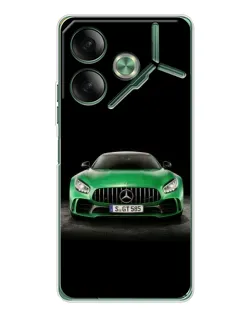 Чехол для TECNO Pova 7 Ultra с картинкой «Mercedes — неоновый лого»
