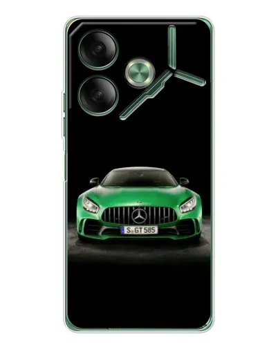 Чехол для TECNO Pova 7 Ultra с картинкой «Mercedes — неоновый лого»