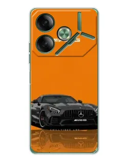Чехол для TECNO Pova 7 Ultra с картинкой «Оранжевый Mercedes AMG»