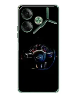 Чехол для TECNO Pova 7 Ultra с картинкой «Салон Audi — руль»