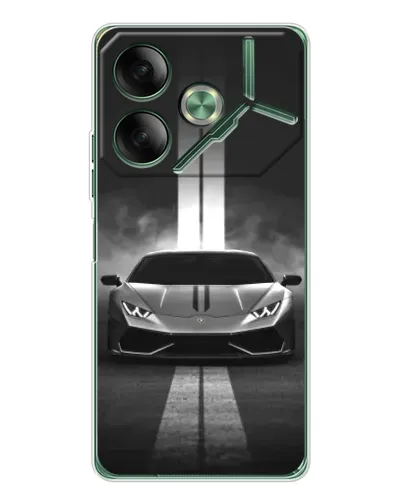 Чехол для TECNO Pova 7 Ultra с картинкой «Lamborghini симметрия дорог»