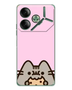 Чехол для TECNO Pova 7 Ultra с картинкой «Pusheen и печенье»